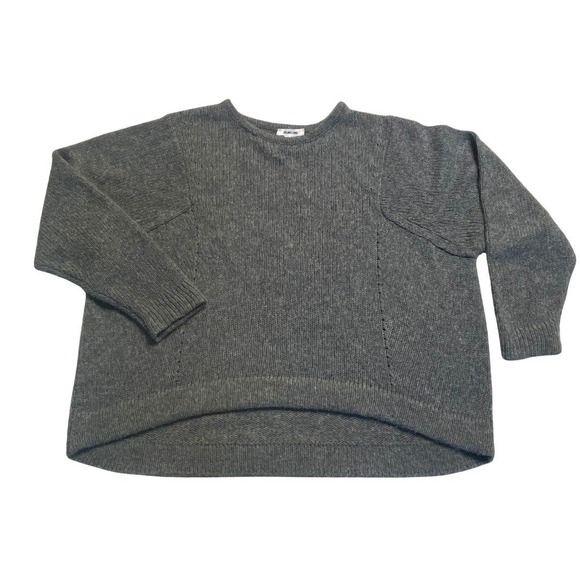 Helmut Lang Gray Wool Camel Hair Blend Sweater Women's Small High‎ Low Hem Knit
